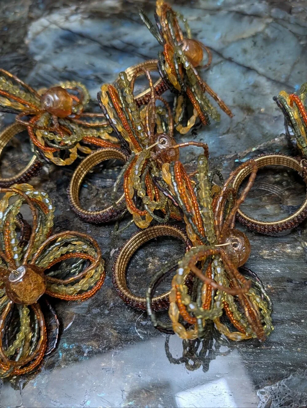 BEADED BUTTERFLY NAPKIN RINGS